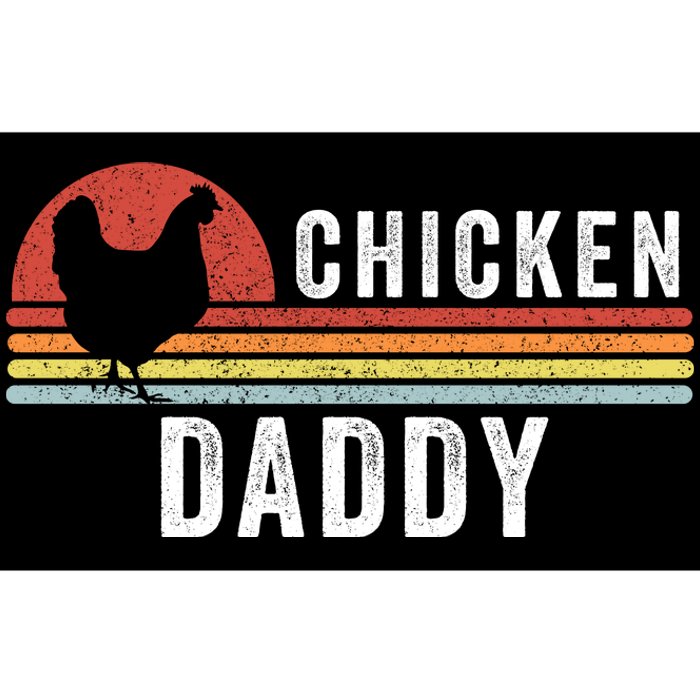 Chicken Daddy With Retro Sunset, Farmer, Funny Chicken Lover Bumper Sticker