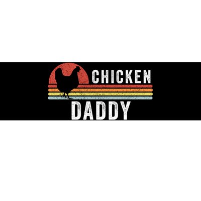 Chicken Daddy With Retro Sunset, Farmer, Funny Chicken Lover Bumper Sticker