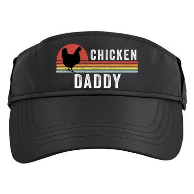 Chicken Daddy With Retro Sunset, Farmer, Funny Chicken Lover Adult Drive Performance Visor