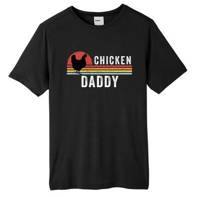 Chicken Daddy With Retro Sunset, Farmer, Funny Chicken Lover Tall Fusion ChromaSoft Performance T-Shirt