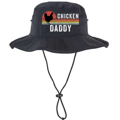 Chicken Daddy With Retro Sunset, Farmer, Funny Chicken Lover Legacy Cool Fit Booney Bucket Hat