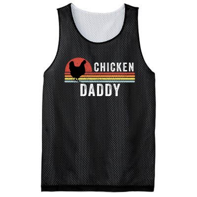 Chicken Daddy With Retro Sunset, Farmer, Funny Chicken Lover Mesh Reversible Basketball Jersey Tank