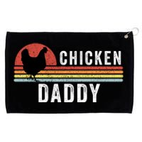 Chicken Daddy With Retro Sunset, Farmer, Funny Chicken Lover Grommeted Golf Towel