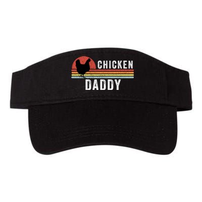 Chicken Daddy With Retro Sunset, Farmer, Funny Chicken Lover Valucap Bio-Washed Visor