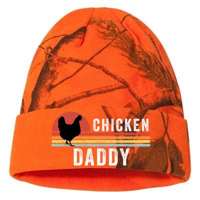 Chicken Daddy With Retro Sunset, Farmer, Funny Chicken Lover Kati Licensed 12" Camo Beanie