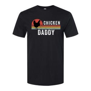 Chicken Daddy With Retro Sunset, Farmer, Funny Chicken Lover Softstyle CVC T-Shirt