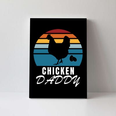 Chicken Daddy With Retro Sunset, Farmer Funny Chicken Lover Canvas