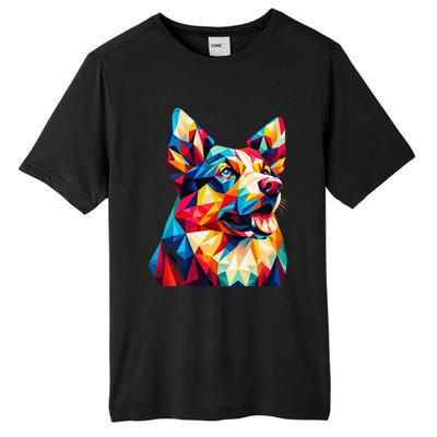 Colorful Dog With Vibrant Shades In Poligonal Art Style Tall Fusion ChromaSoft Performance T-Shirt