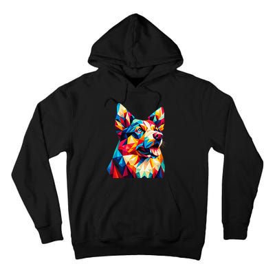 Colorful Dog With Vibrant Shades In Poligonal Art Style Tall Hoodie