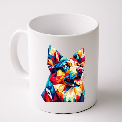 Colorful Dog With Vibrant Shades In Poligonal Art Style Coffee Mug