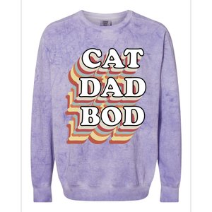 Cat Dad Workout Fitness Gym Funny Gift For Cat Dads Cat Dad Bod Gift Colorblast Crewneck Sweatshirt