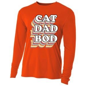 Cat Dad Workout Fitness Gym Funny Gift For Cat Dads Cat Dad Bod Gift Cooling Performance Long Sleeve Crew