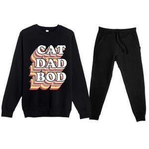 Cat Dad Workout Fitness Gym Funny Gift For Cat Dads Cat Dad Bod Gift Premium Crewneck Sweatsuit Set