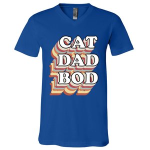 Cat Dad Workout Fitness Gym Funny Gift For Cat Dads Cat Dad Bod Gift V-Neck T-Shirt