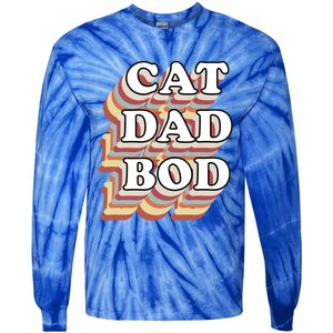 Cat Dad Workout Fitness Gym Funny Gift For Cat Dads Cat Dad Bod Gift Tie-Dye Long Sleeve Shirt