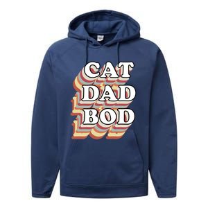 Cat Dad Workout Fitness Gym Funny Gift For Cat Dads Cat Dad Bod Gift Performance Fleece Hoodie