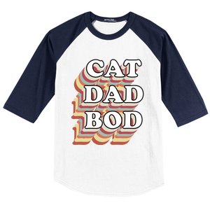 Cat Dad Workout Fitness Gym Funny Gift For Cat Dads Cat Dad Bod Gift Baseball Sleeve Shirt