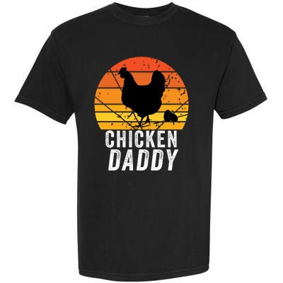 Chicken Daddy With Retro Sunset, Vintage Funny Chicken Lover Garment-Dyed Heavyweight T-Shirt