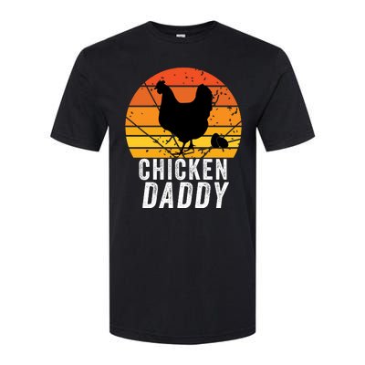 Chicken Daddy With Retro Sunset, Vintage Funny Chicken Lover Softstyle® CVC T-Shirt