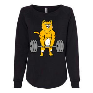 Cat Deadlift Weightlifting Cat Gift Womens California Wash Sweatshirt