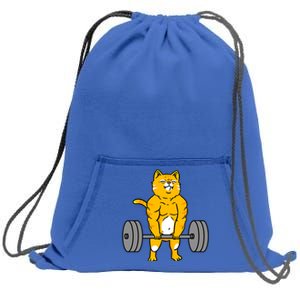 Cat Deadlift Weightlifting Cat Gift Sweatshirt Cinch Pack Bag