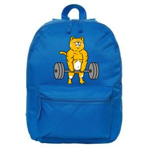 Cat Deadlift Weightlifting Cat Gift 16 in Basic Backpack