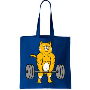 Cat Deadlift Weightlifting Cat Gift Tote Bag