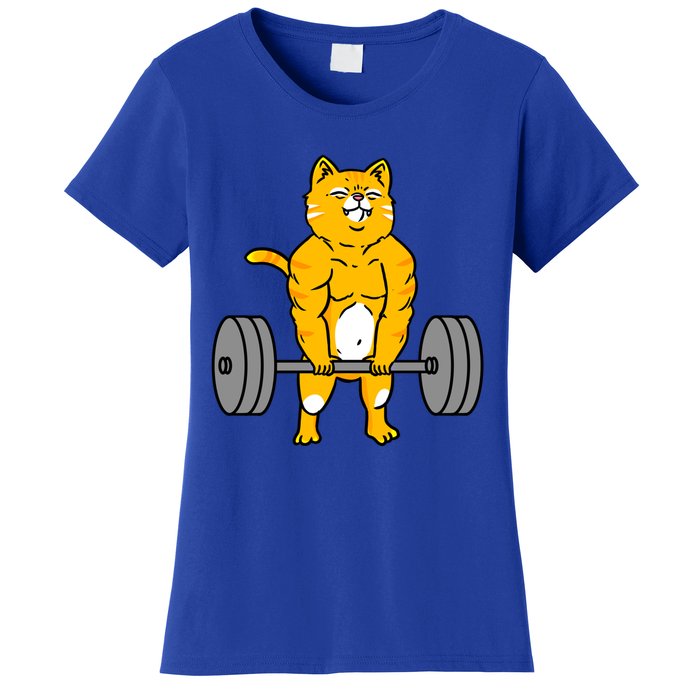 Cat Deadlift Weightlifting Cat Gift Women's T-Shirt