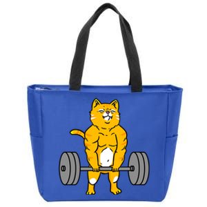 Cat Deadlift Weightlifting Cat Gift Zip Tote Bag