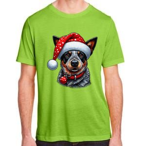 Cattle Dog With Santa Hat Adult ChromaSoft Performance T-Shirt