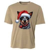 Cattle Dog With Santa Hat Cooling Performance Crew T-Shirt