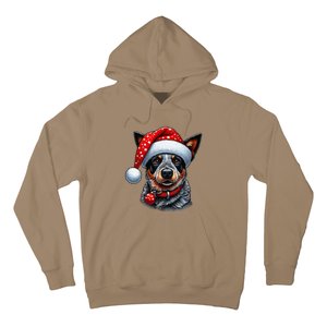 Cattle Dog With Santa Hat Hoodie