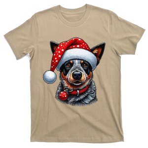 Cattle Dog With Santa Hat T-Shirt