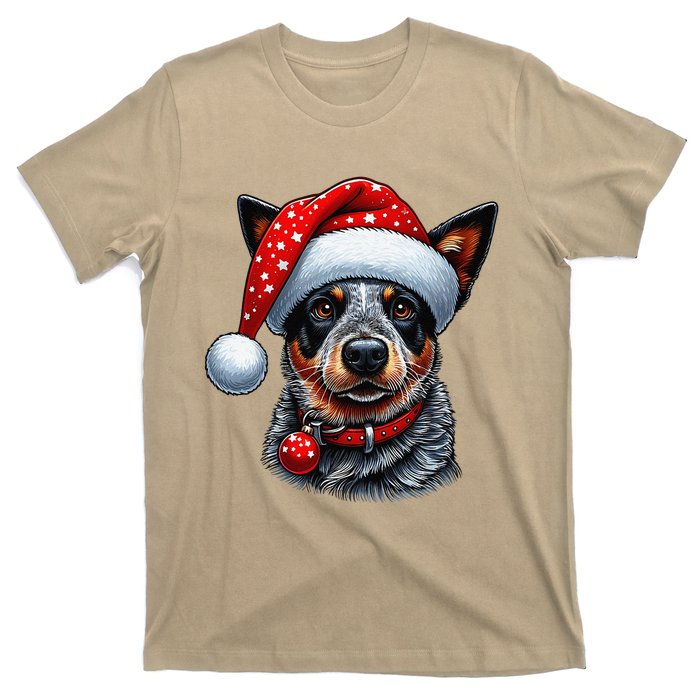 Cattle Dog With Santa Hat T-Shirt