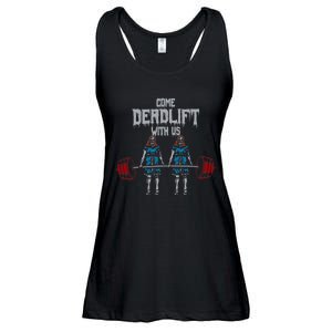 Come Deadlift With Us Weightlifting Bodybuilding Gym Fitness Ladies Essential Flowy Tank