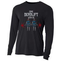 Come Deadlift With Us Weightlifting Bodybuilding Gym Fitness Cooling Performance Long Sleeve Crew