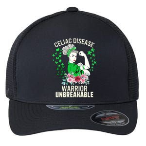 Celiac Disease Warrior Unbreakable Awareness Strong Gift Flexfit Unipanel Trucker Cap