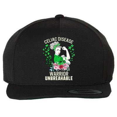 Celiac Disease Warrior Unbreakable Awareness Strong Gift Wool Snapback Cap