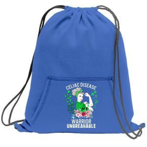 Celiac Disease Warrior Unbreakable Awareness Strong Gift Sweatshirt Cinch Pack Bag