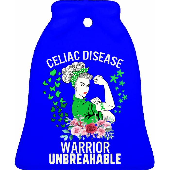 Celiac Disease Warrior Unbreakable Awareness Strong Gift Ceramic Bell Ornament