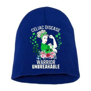 Celiac Disease Warrior Unbreakable Awareness Strong Gift Short Acrylic Beanie