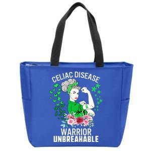 Celiac Disease Warrior Unbreakable Awareness Strong Gift Zip Tote Bag