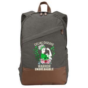 Celiac Disease Warrior Unbreakable Awareness Strong Gift Cotton Canvas Backpack