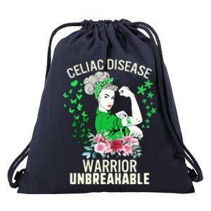 Celiac Disease Warrior Unbreakable Awareness Strong Gift Drawstring Bag