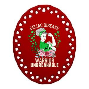 Celiac Disease Warrior Unbreakable Awareness Strong Gift Ceramic Oval Ornament