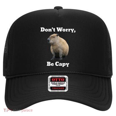 Capybara DonT Worry Be Capy High Crown Mesh Back Trucker Hat