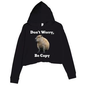 Capybara DonT Worry Be Capy Crop Fleece Hoodie