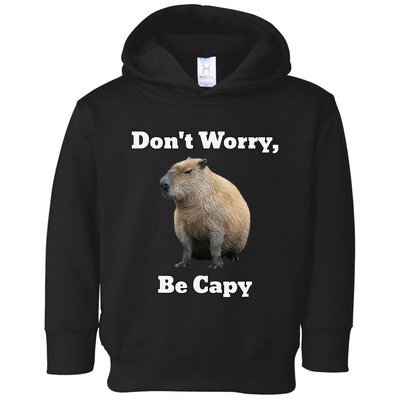 Capybara DonT Worry Be Capy Toddler Hoodie