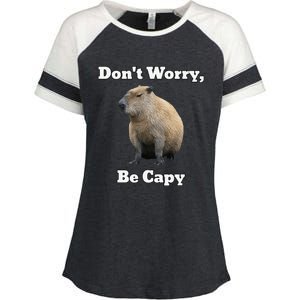 Capybara DonT Worry Be Capy Enza Ladies Jersey Colorblock Tee