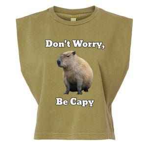 Capybara DonT Worry Be Capy Garment-Dyed Women's Muscle Tee